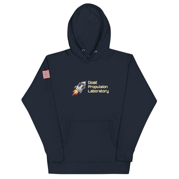Goat Propulsion Laboratory Logo Hoodie with American Flag on Right Sleeve - Image 3