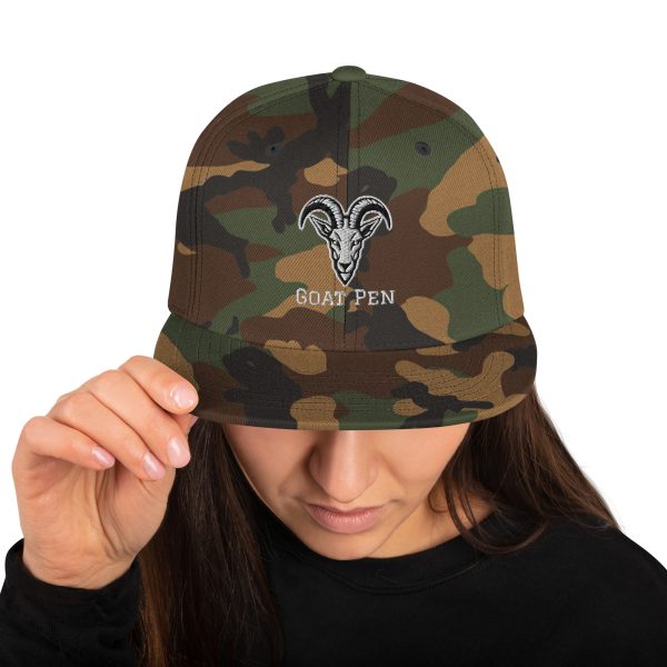 Goat Pen Classic Capricorn Goat Head Logo Snapback Flat Brimmed Cap | Embroidered | Many colors to choose from. - Image 49
