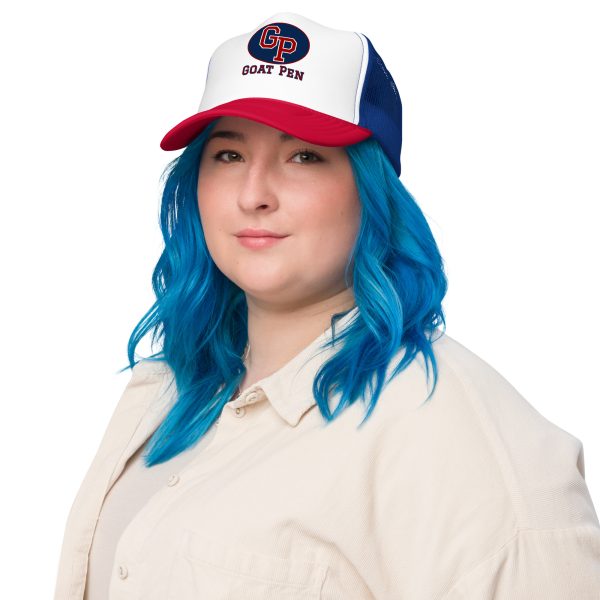 Goat Pen Classic Logo with No Capricorn Goat Head Trucker Cap | DTG Printed - Image 2