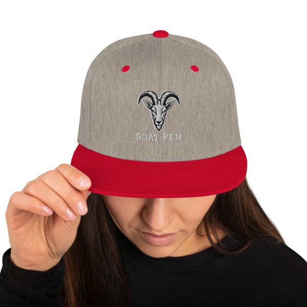 Goat Pen Classic Capricorn Goat Head Logo Snapback Flat Brimmed Cap | Embroidered | Many colors to choose from. - Image 69