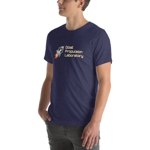 Goat Propulsion Laboratory Logo T-Shirt with American Flag on Right Sleeve - Image 46
