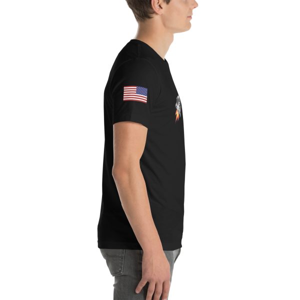 Goat Propulsion Laboratory Logo T-Shirt with American Flag on Right Sleeve - Image 11