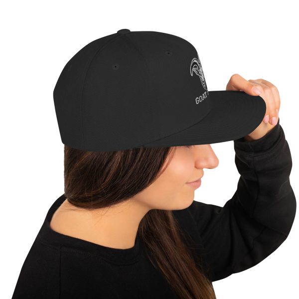 Goat Pen Classic Capricorn Goat Head Logo Snapback Flat Brimmed Cap | Embroidered | Many colors to choose from. - Image 9
