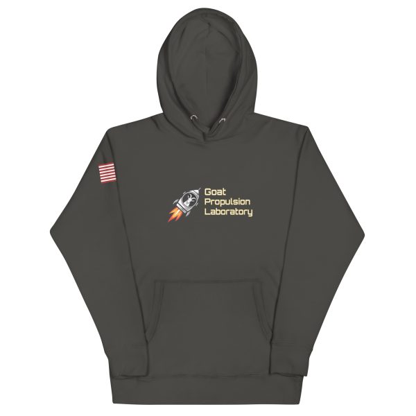 Goat Propulsion Laboratory Logo Hoodie with American Flag on Right Sleeve - Image 9