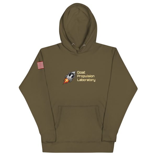 Goat Propulsion Laboratory Logo Hoodie with American Flag on Right Sleeve - Image 17