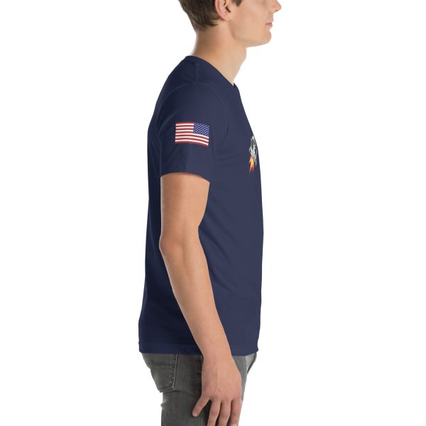 Goat Propulsion Laboratory Logo T-Shirt with American Flag on Right Sleeve - Image 29