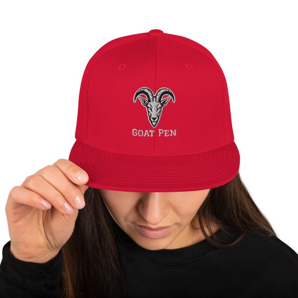 Goat Pen Classic Capricorn Goat Head Logo Snapback Flat Brimmed Cap | Embroidered | Many colors to choose from. - Image 45