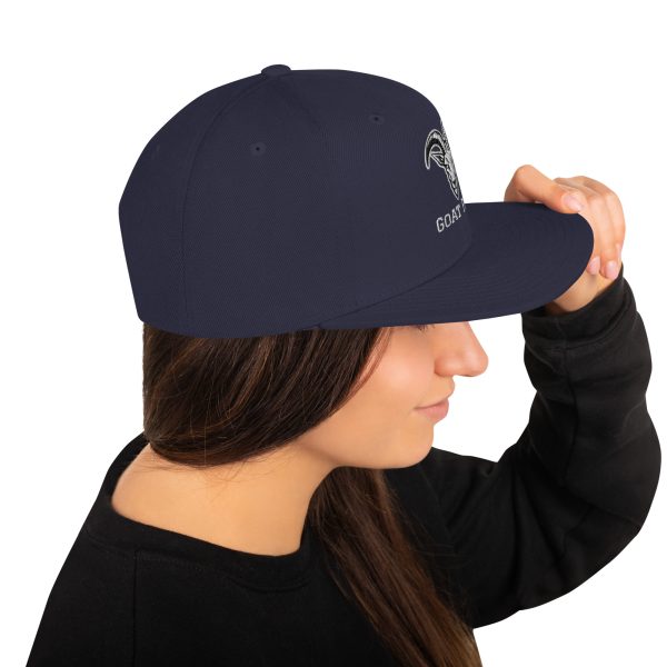 Goat Pen Classic Capricorn Goat Head Logo Snapback Flat Brimmed Cap | Embroidered | Many colors to choose from. - Image 36