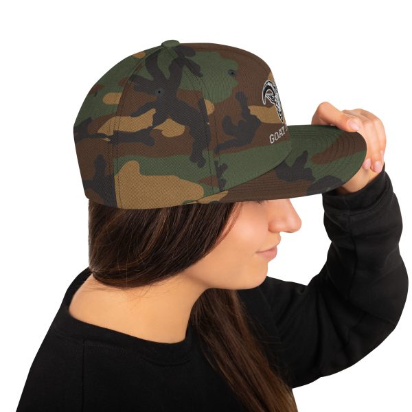 Goat Pen Classic Capricorn Goat Head Logo Snapback Flat Brimmed Cap | Embroidered | Many colors to choose from. - Image 52