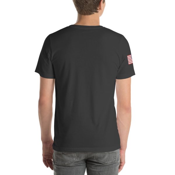 Goat Propulsion Laboratory Logo T-Shirt with American Flag on Right Sleeve - Image 41