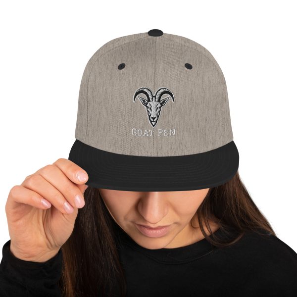 Goat Pen Classic Capricorn Goat Head Logo Snapback Flat Brimmed Cap | Embroidered | Many colors to choose from. - Image 61