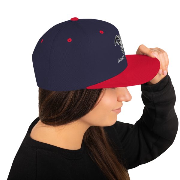 Goat Pen Classic Capricorn Goat Head Logo Snapback Flat Brimmed Cap | Embroidered | Many colors to choose from. - Image 40