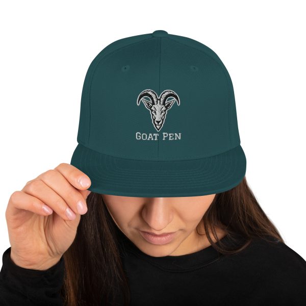 Goat Pen Classic Capricorn Goat Head Logo Snapback Flat Brimmed Cap | Embroidered | Many colors to choose from. - Image 41