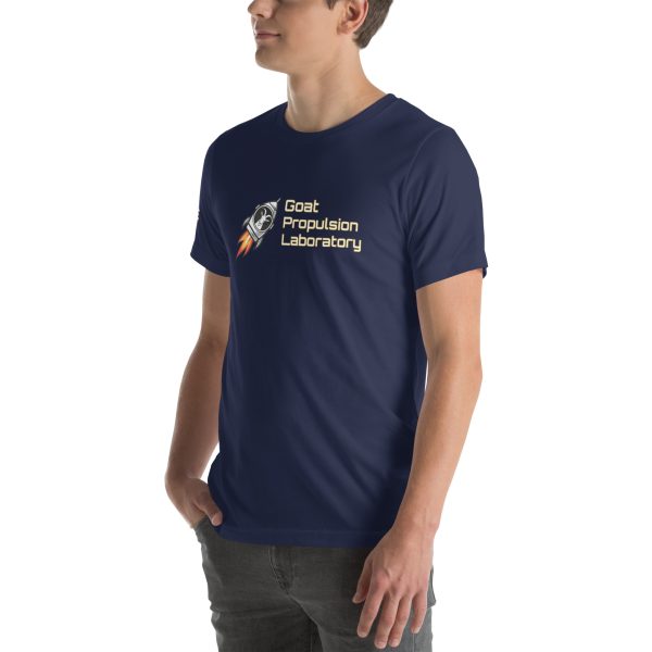 Goat Propulsion Laboratory Logo T-Shirt with American Flag on Right Sleeve - Image 28