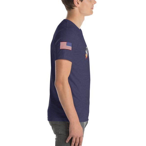 Goat Propulsion Laboratory Logo T-Shirt with American Flag on Right Sleeve - Image 47