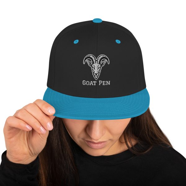 Goat Pen Classic Capricorn Goat Head Logo Snapback Flat Brimmed Cap | Embroidered | Many colors to choose from. - Image 17