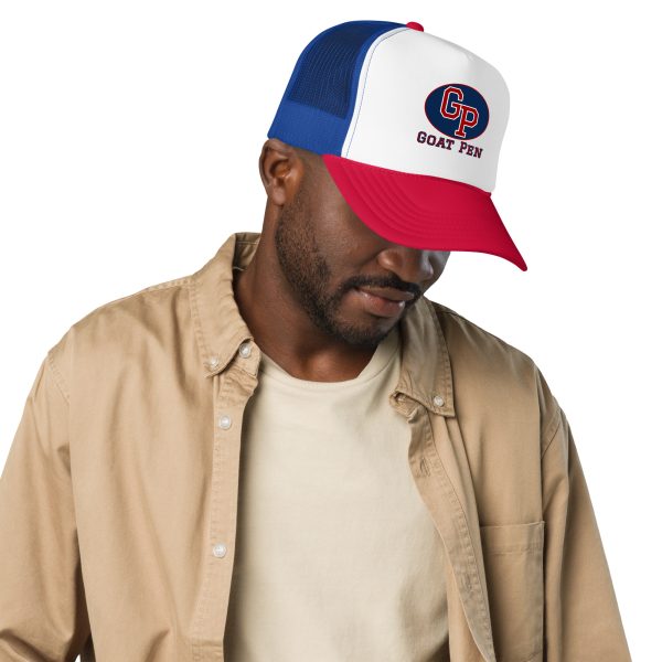 Goat Pen Classic Logo with No Capricorn Goat Head Trucker Cap | DTG Printed - Image 6