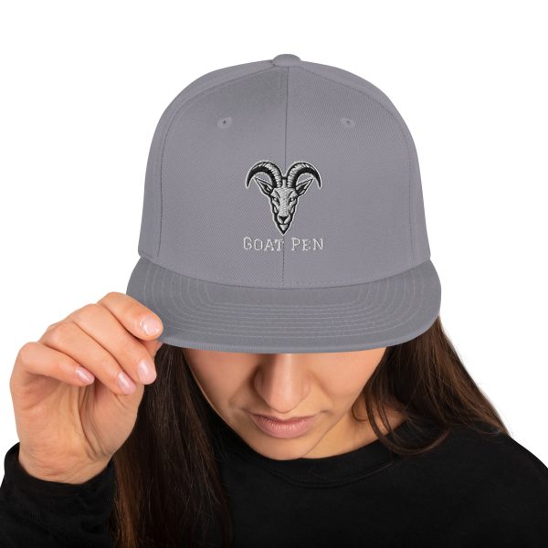 Goat Pen Classic Capricorn Goat Head Logo Snapback Flat Brimmed Cap | Embroidered | Many colors to choose from. - Image 57