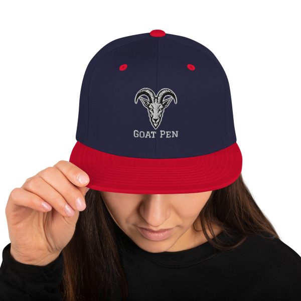 Goat Pen Classic Capricorn Goat Head Logo Snapback Flat Brimmed Cap | Embroidered | Many colors to choose from. - Image 37