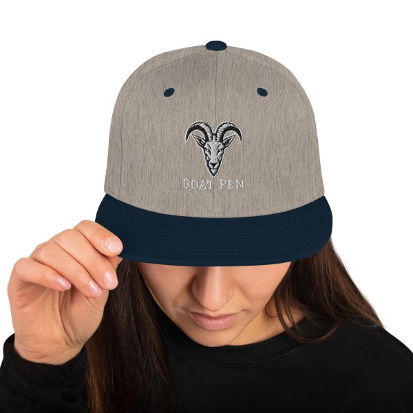 Goat Pen Classic Capricorn Goat Head Logo Snapback Flat Brimmed Cap | Embroidered | Many colors to choose from. - Image 65
