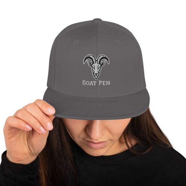 Goat Pen Classic Capricorn Goat Head Logo Snapback Flat Brimmed Cap | Embroidered | Many colors to choose from. - Image 53