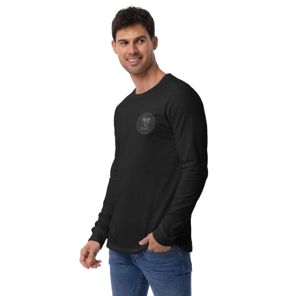 Goat Pen Dark Shadow Community Long Sleeve Tee | DTG Printed | American Flag on right Sleeve - Image 2