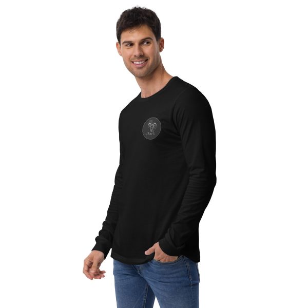Goat Pen Dark Shadow Community Long Sleeve Tee | DTG Printed | American Flag on right Sleeve - Image 4