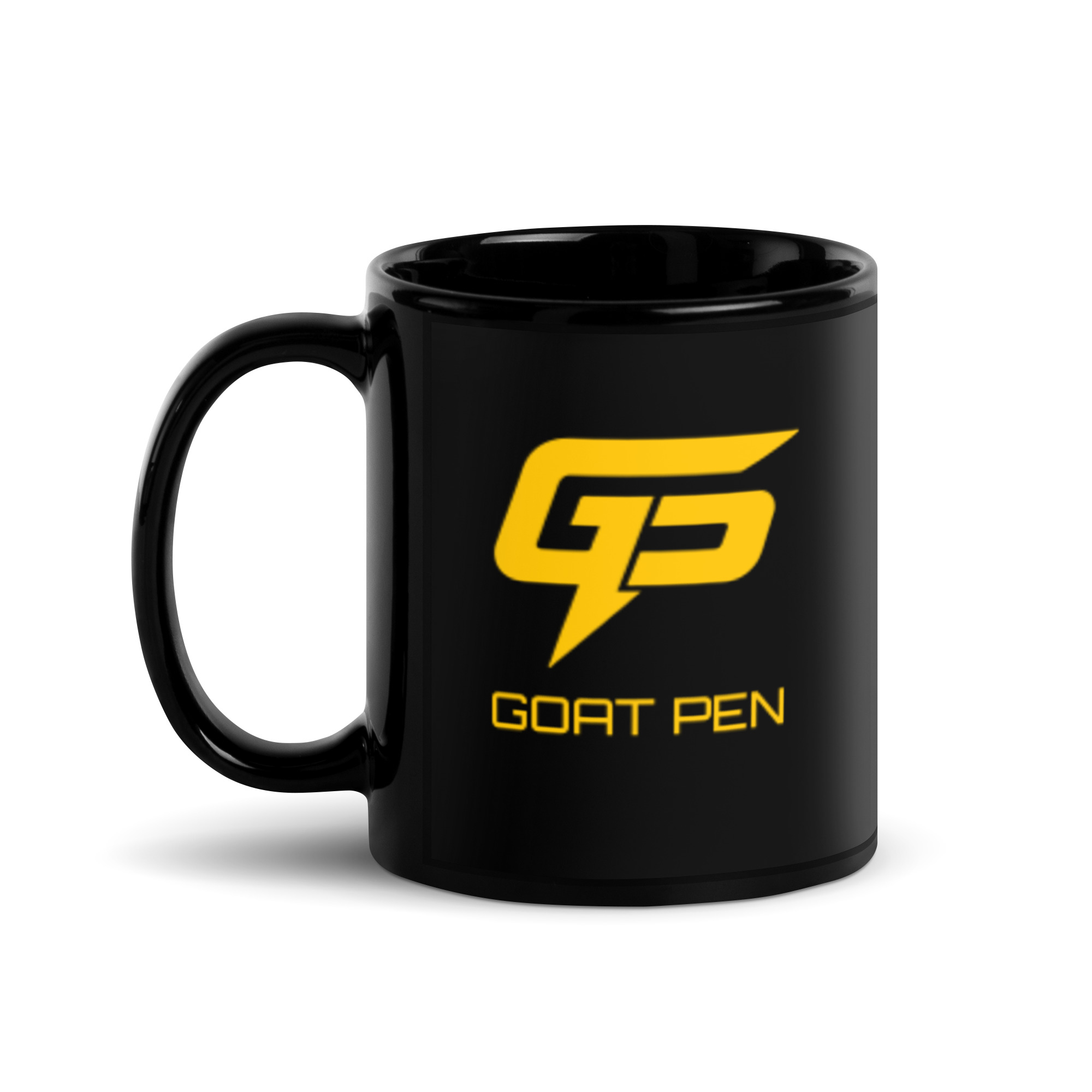 Goat Pen GP Logo Black Glossy Mug - Image 4