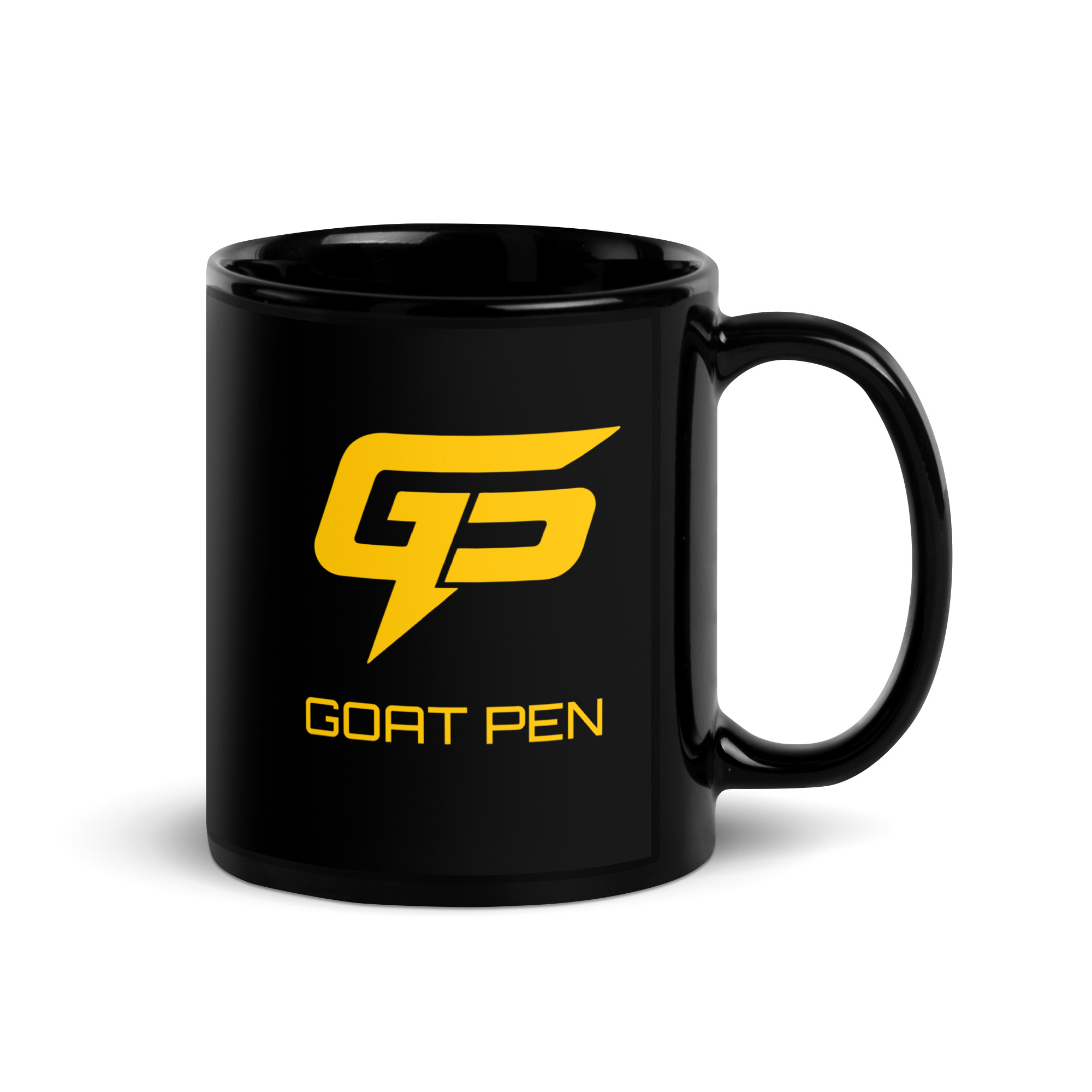 Goat Pen GP Logo Black Glossy Mug